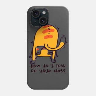 How do I look on yoga class funny yoga and cat drawing Phone Case