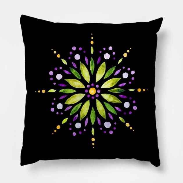 Mandala Love - Ivy Grape Pillow by Mazzlo Shop