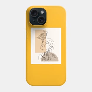 Abstract Face Line Art Phone Case