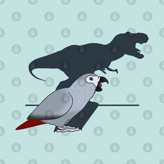 t-rex shadow - african grey by FandomizedRose