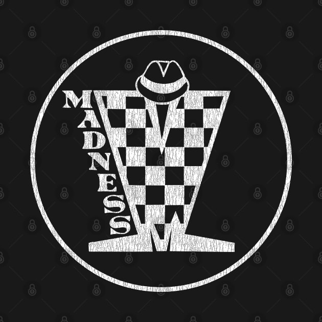 Madness Vintage Plastisol Texture Checkerboard White by Skate Merch