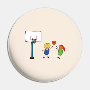 cute kids playing basketball Pin