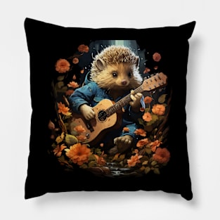 Hedgehog Playing Guitar Pillow