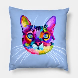 Colorful Cat Pillow