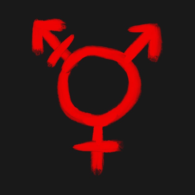 Trans Symbol - Red Paint by winwinshirt