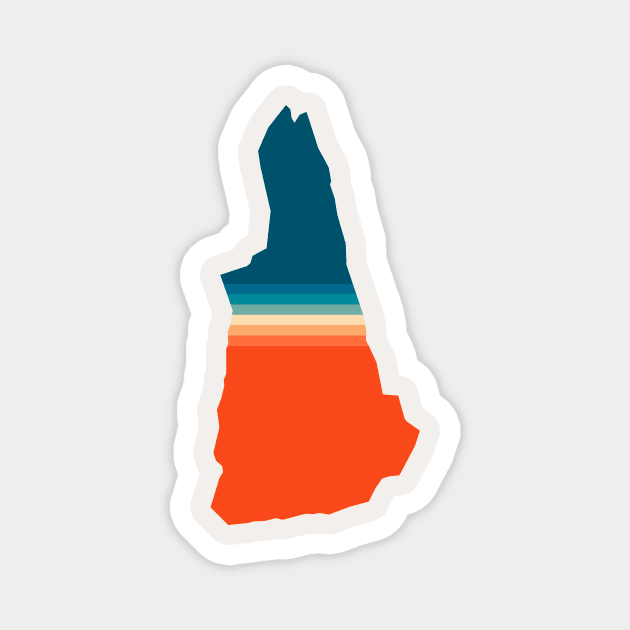 New Hampshire State Retro Map Magnet by n23tees