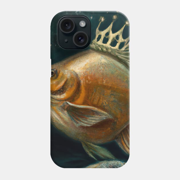 Fish with a Crown Phone Case by maxcode