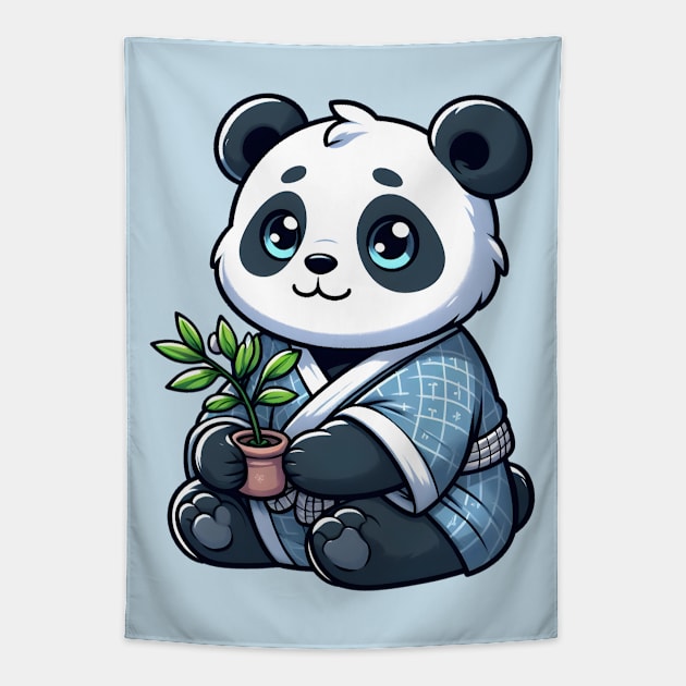 Panda botanist Tapestry by Japanese Fever