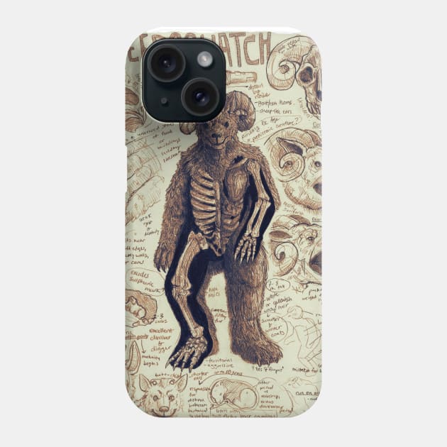 Sheepsquatch Study Phone Case by Ballyraven