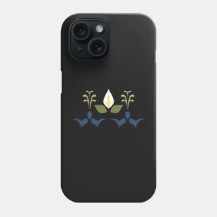 Peace Lily Pattern Simple Graphic Design Phone Case