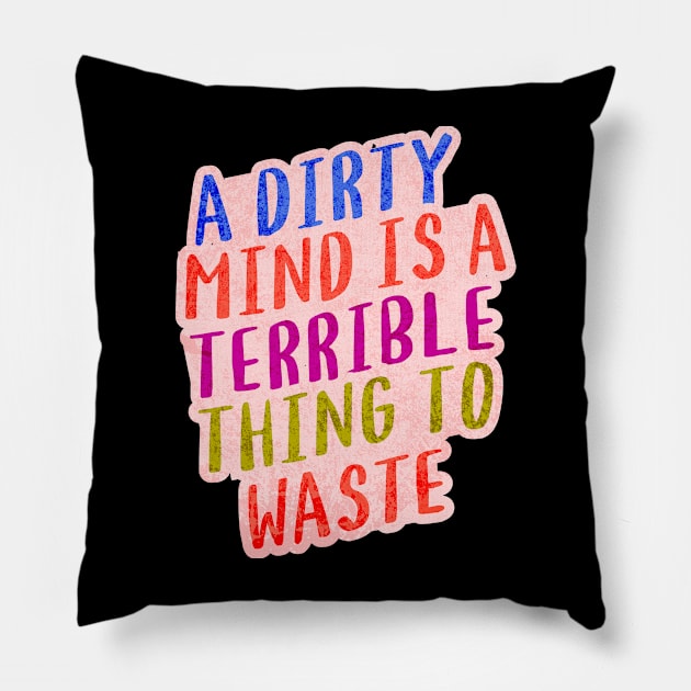 A DIRTY MIND IS A TERRIBLE THING TO WASTE. Pillow by Twisted Teeze 