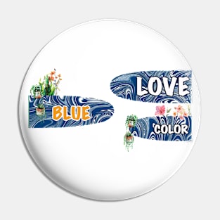 Love Flower Geometric Blue Colorful #45 Pin