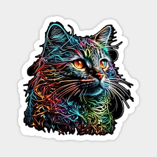 Colorful cat #3 Magnet