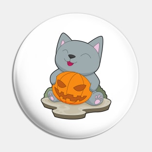 Cat Halloween Pumpkin Pin