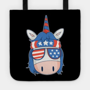 American unicorn rebels flag Tote