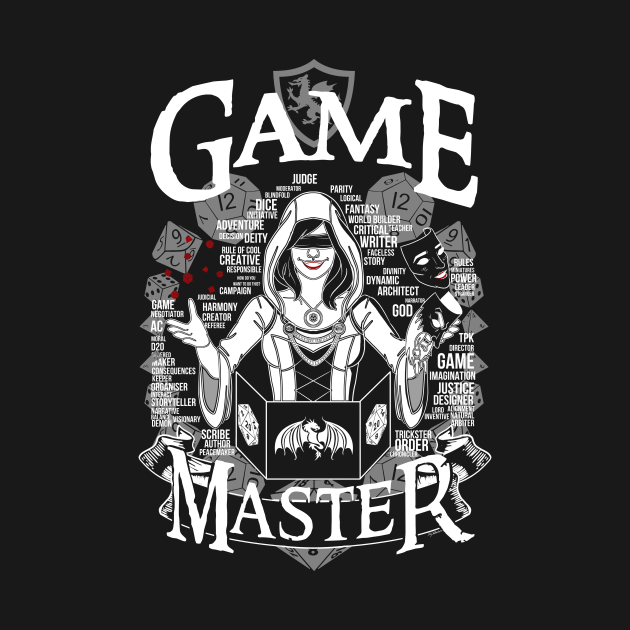 Female Game Master - White - Game Master - T-Shirt | TeePublic