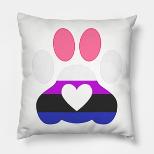 Pride Paw: Genderfluid Pride Pillow