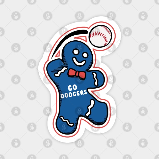 Los Angeles Dodgers Gingerbread Man Magnet by Rad Love