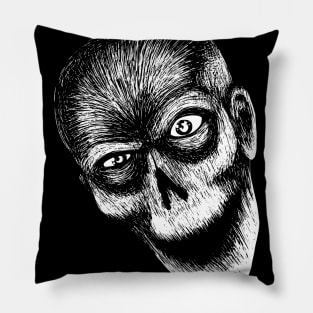 Ghostly Zombie White Pillow