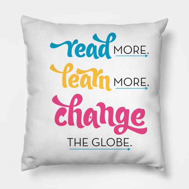 Read More. Learn More. Change the Globe Pillow by Typeset Studio
