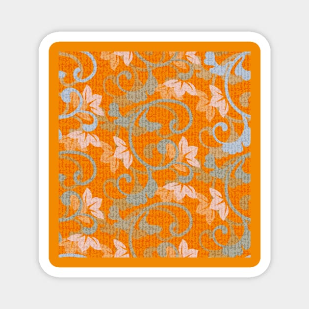 Electric Orange Scroll Tapestry Magnet by Pamelandia