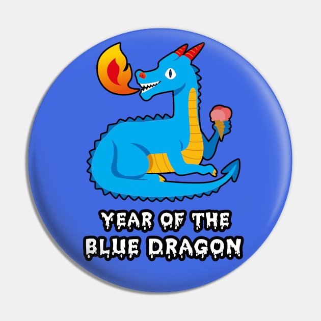 🐲 2024 Year of the Cute Blue Dragon Pin by Pixoplanet