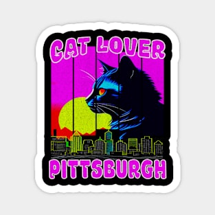 DISTRESSED Cat Lover PIttsburgh Pennsylvania Home Pride Magnet