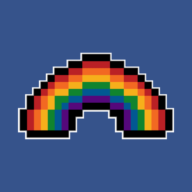 Pixel Rainbow Design in LGBTQ Pride Flag Colors by LiveLoudGraphics