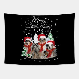 Australian Shepherd Christmas Tshirt Funny Xmas Gifts Tapestry