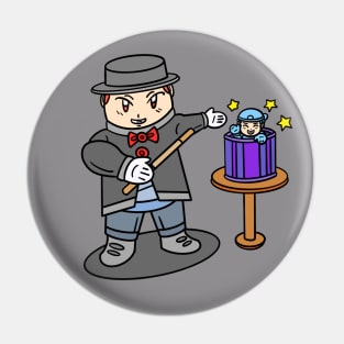 Cartoon boy magic trick Pin