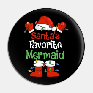 Santa's Favorite Mermaid Funny Christmas Pajamas Pin