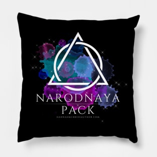 Narodnaya Logo_BlkWatercolor Splash Pillow