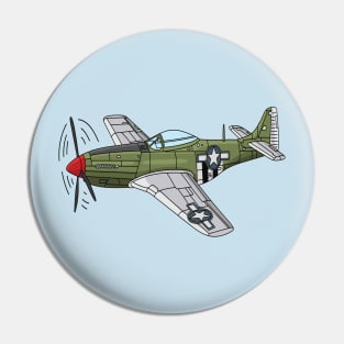 Military plane cartoon illustration Pin