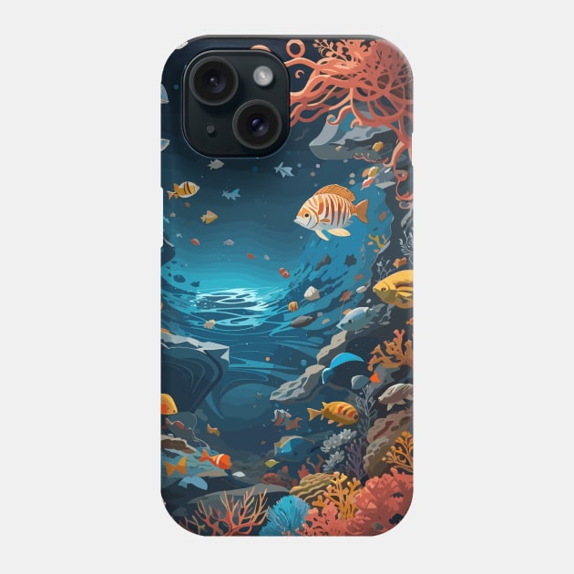 Deep sea ocean Phone Case by designfurry 