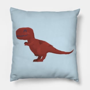 T-Rex - Cute Prehistoric Dinosaur cartoon Illustration Pillow