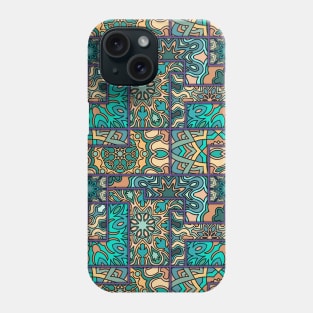 Vintage patchwork with floral mandala elements Phone Case