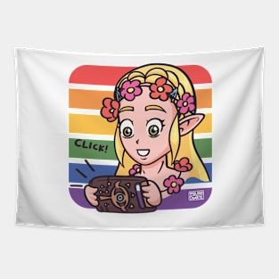 PRIDE Blonde Tourist Elf - Gaming Summer Tapestry