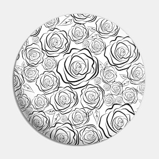 Black Rose Pattern Pin