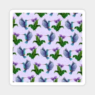 Hummingbird with flowers Magnet