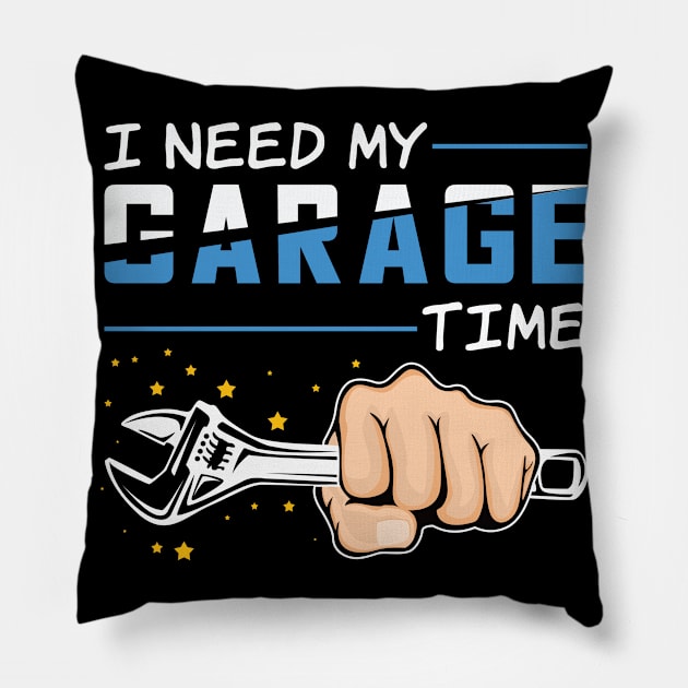 Time In The Garage Tuning Tuner Pillow by CrissWild