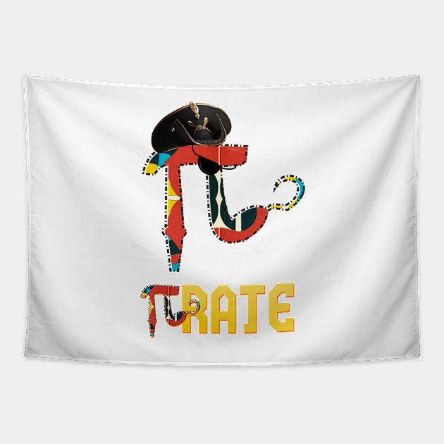 funny Pirate Pi Math Pi fun Tapestry by jaml-12