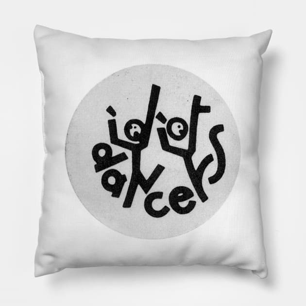 Idiot Dancers - 80s UK band logo Pillow by AdventuresNoise