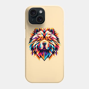 Vibrant Geometric Chow Chow: Artistic Canine Design Phone Case