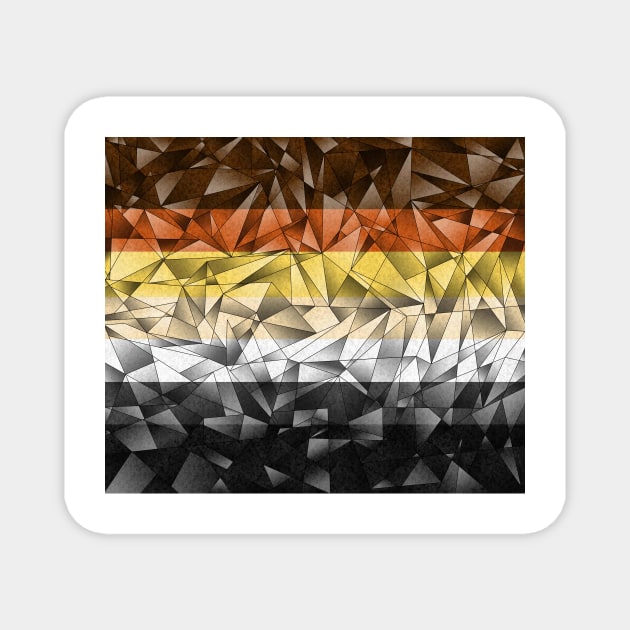 Abstract Fractal Triangles Gay Bear Pride Flag Pattern Magnet by LiveLoudGraphics