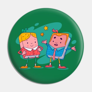 World Book Day Cartoon Pin