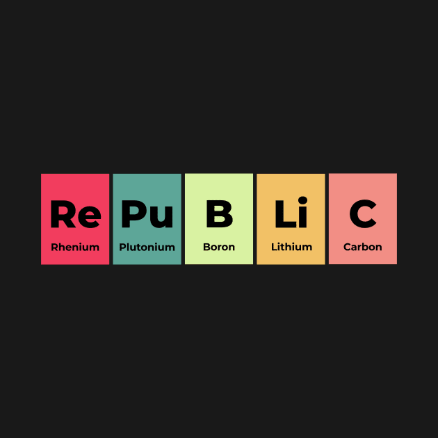 Republic Chemistry Science Periodic Table by Science Puns