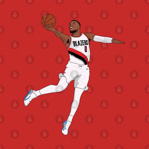 Damian Lillard Portland Trailblazers by xavierjfong