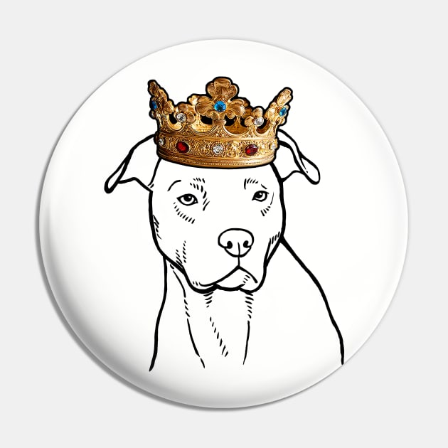 American Pit Bull Terrier Dog King Queen Wearing Crown Pin by millersye