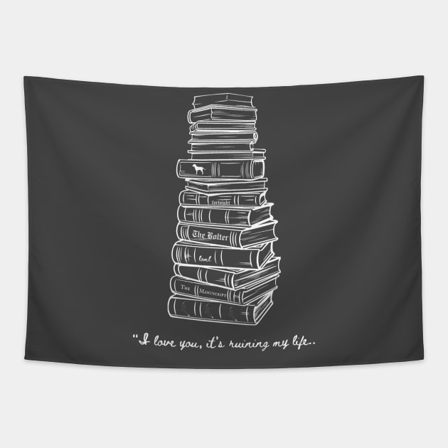 I love you, it's ruining my life Swiftie TTPD Design Tapestry by kuallidesigns