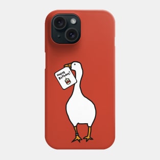 Animals Birthday Greetings Gaming Goose says Happy Birthday Phone Case